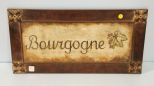 Painted Tin Bourgogne Sign