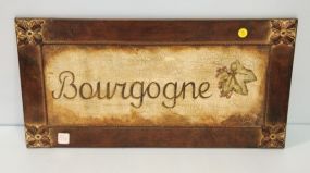 Painted Tin Bourgogne Sign