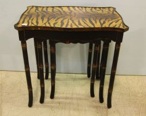 Painted Bamboo Style Nest of Tables