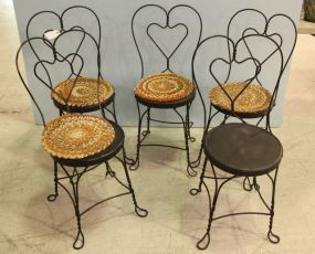 Five Ice Cream Chairs with Cushions 
