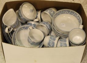 Set of 1990 Noritake Victory Blue Ironstone 