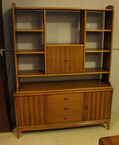 1960's Walnut Sideboard Hutch