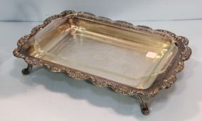 Silverplate Serving Dish with Pyrex Dish