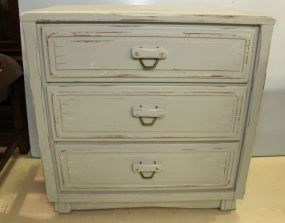 Light Blue Painted Three Drawer Chest