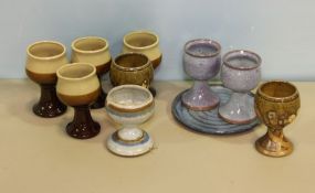 Nine Pottery Small Goblets 