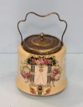 English Pottery Biscuit Jar 