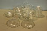 Group of Glass Bowls, Candle Inserts & Honey Jar