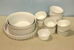 Set of Porcelain Ramekins, Pie Plate & Pudding Bowl
