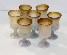 Set of Seven Bubble Glass Glasses 