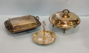 Two Covered Casserole Dishes & Bon Bon Dish