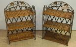 Two Wicker Iron Shelves 