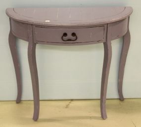Painted Purple Console Table with One Drawer 