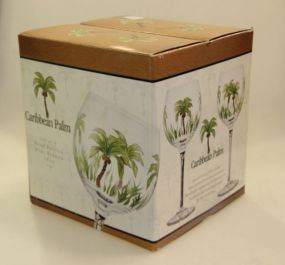 Set of Four Caribbean Palm Wine Goblets 