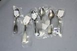 Six Various Makers of New York Coin Silver Spoons