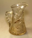 Pinwheel Cut Glass Pitcher 