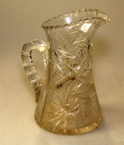 Pinwheel Cut Glass Pitcher 