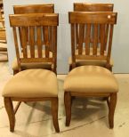 Four Teak Wood Dining Chairs 