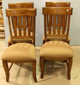 Four Teak Wood Dining Chairs 