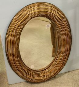 Oval Bamboo Decor Mirror 