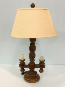 Oak Twist Candle Holder & Lamp