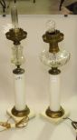 Two Antique Banquet Lamps 