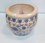 Blue and White Porcelain Fish Bowl 