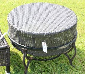 Round Plastic Wicker Stool