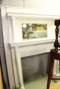 Painted White Mantle with Beveled Mirror 
