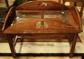 Dropside Beveled Glass Insert Coffee Table 
