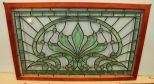 Green and Clear Beveled Stained Glass Window