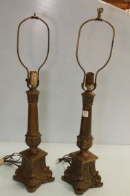 Pair of Decorative Metal Lamps 