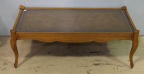 Leather/Glass Top Coffee Table