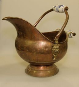 Copper Pail with Porcelain Handle