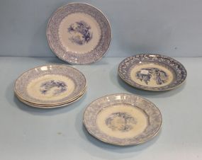 Four Plates & One Old Ironstone Bowl