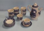 Churchill Porcelain Teapot, Six Cups & Ten Saucers