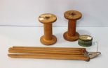 Two Spools, Towel Rack & Tin Box