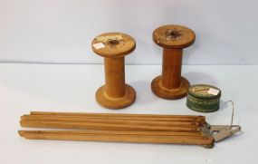 Two Spools, Towel Rack & Tin Box