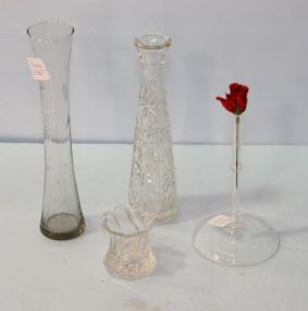 Three Bud Vases & Toothpick Holder