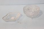 Pressed Glass Dish & Footed Candy Dish