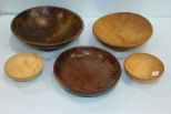 Five Wood Bowls