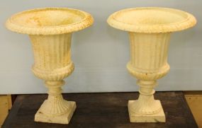 Pair of Fluted Cast Iron Planters 