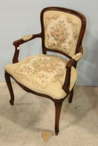 Mahogany French Tapestry Arm Chair 