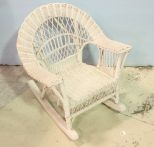 Child's White Wicker Rocker