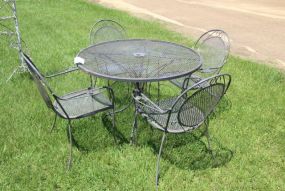 Wrought Iron Patio Table & Four Chairs