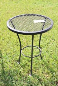 Black Wrought Iron Round Side Table