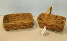 Two Longaberger Double Handle Baskets