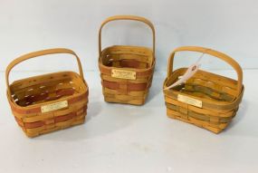 Three Small Longaberger Christmas Baskets