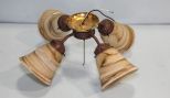 Four Marbleized Shade Fixture
