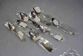 Eight Circa 1820 Coin Silver Spoons