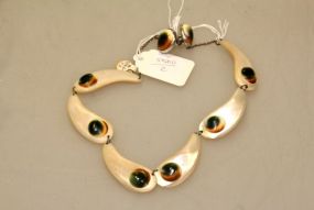 Antique Operculum Necklace & Earrings